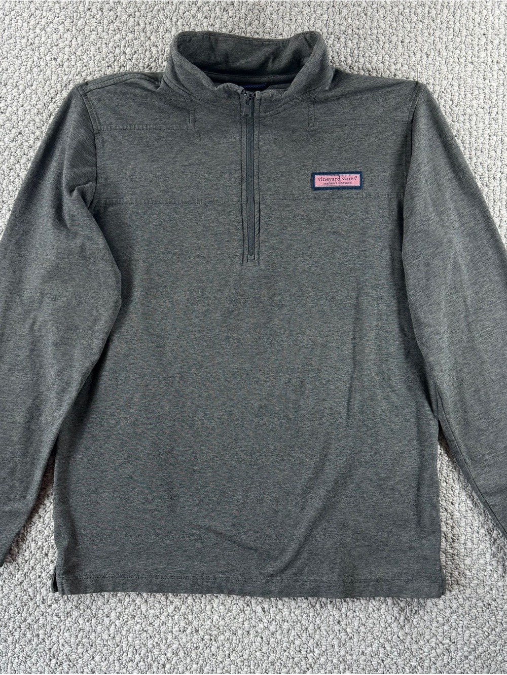 Vineyard Vines NWOT Edgartown Shep Shirt Gray 3/4 -Zip Pullover Womens Size S